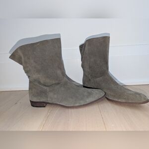 Splendid Olive Green Suede Slouch Ankle Boots